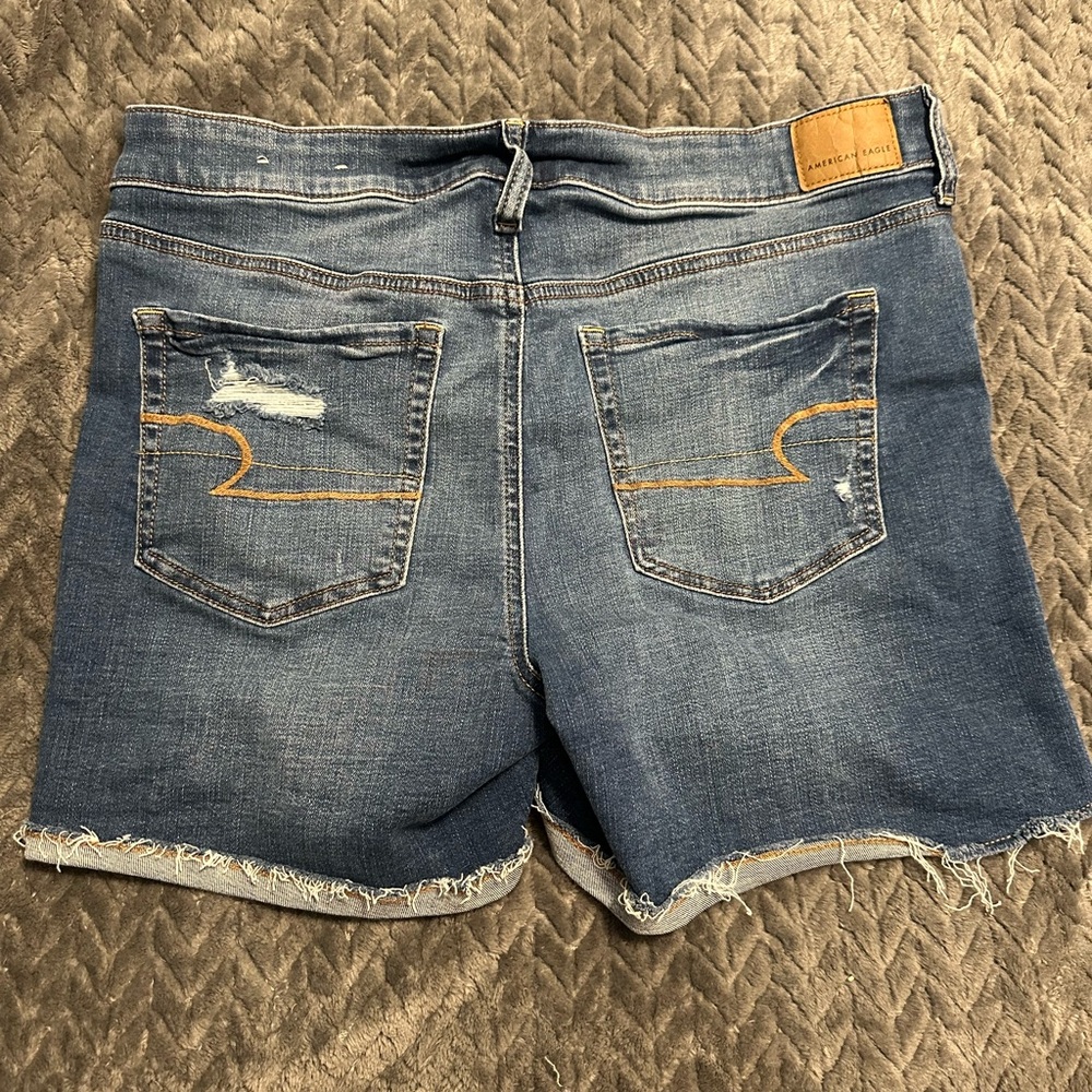 American Eagle Outfitters Denim Jean Shorts with Frayed Hem